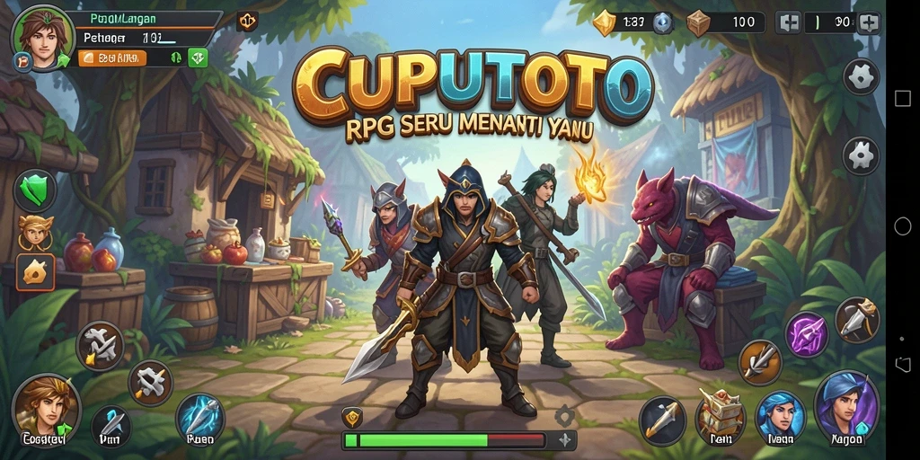 Screenshot CUPUTOTO menunjukkan aksi pertarungan seru dalam dunia RPG.