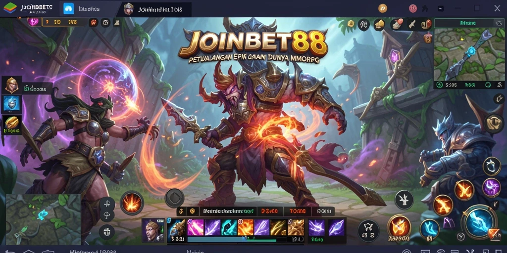 Tangkapan layar dari JOINBET88 menunjukkan aksi seru dalam pertempuran MMORPG.