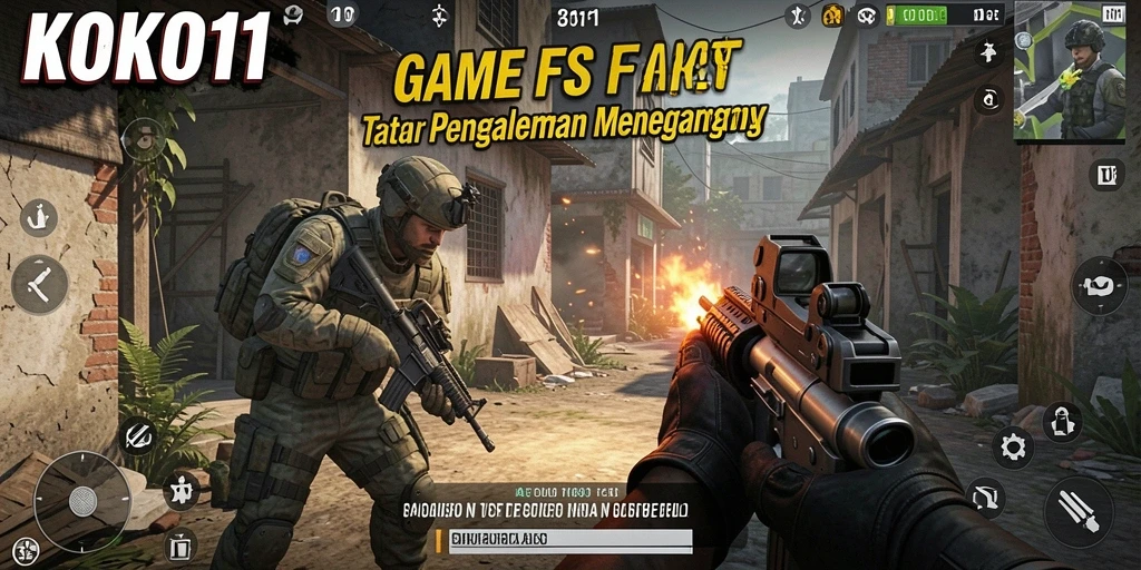 Gameplay intens di KOKO11 dengan pertarungan FPS yang mendebarkan.