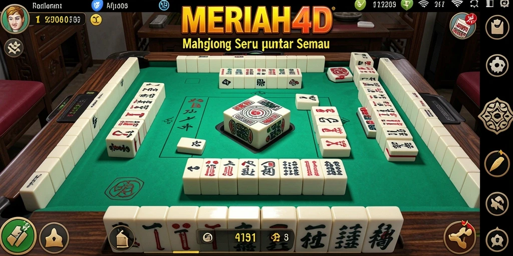 Tampilan gameplay seru dalam permainan Mahjong MERIAH4D.