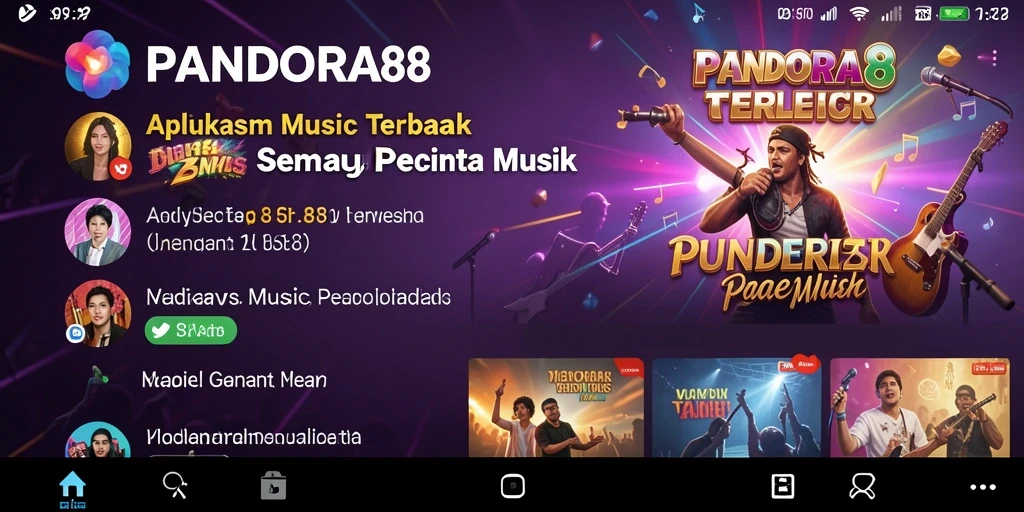 Tampilan gameplay PANDORA88 dengan lirik dan fitur karoke.