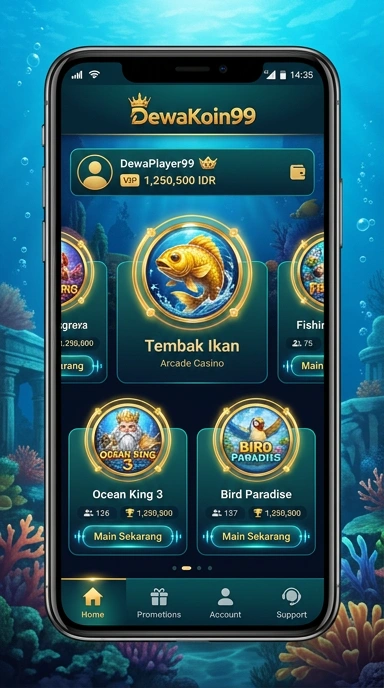 Tampilan utama aplikasi dewakoin99 dengan berbagai pilihan aplikasi.